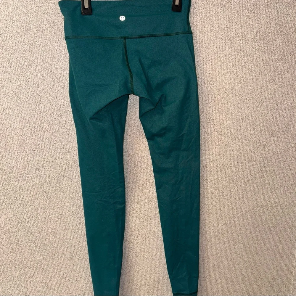 Lululemo‎ Women Size 4  Wunder Under Pant III FORT/WHT Forage Teal Green